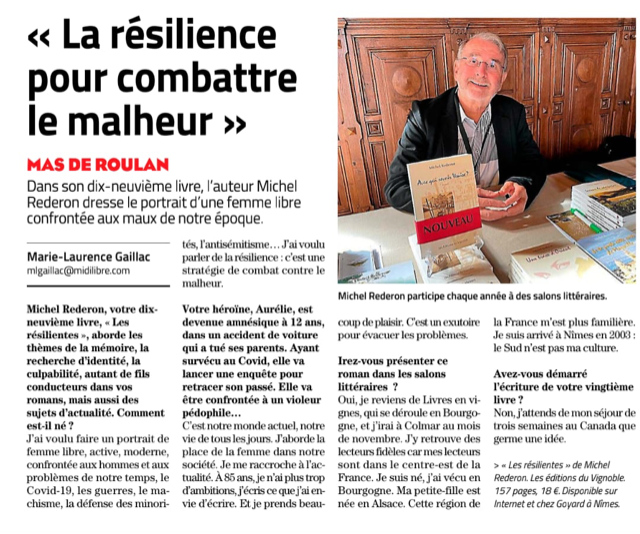 Article Midi Libre du 23 octobre 2024