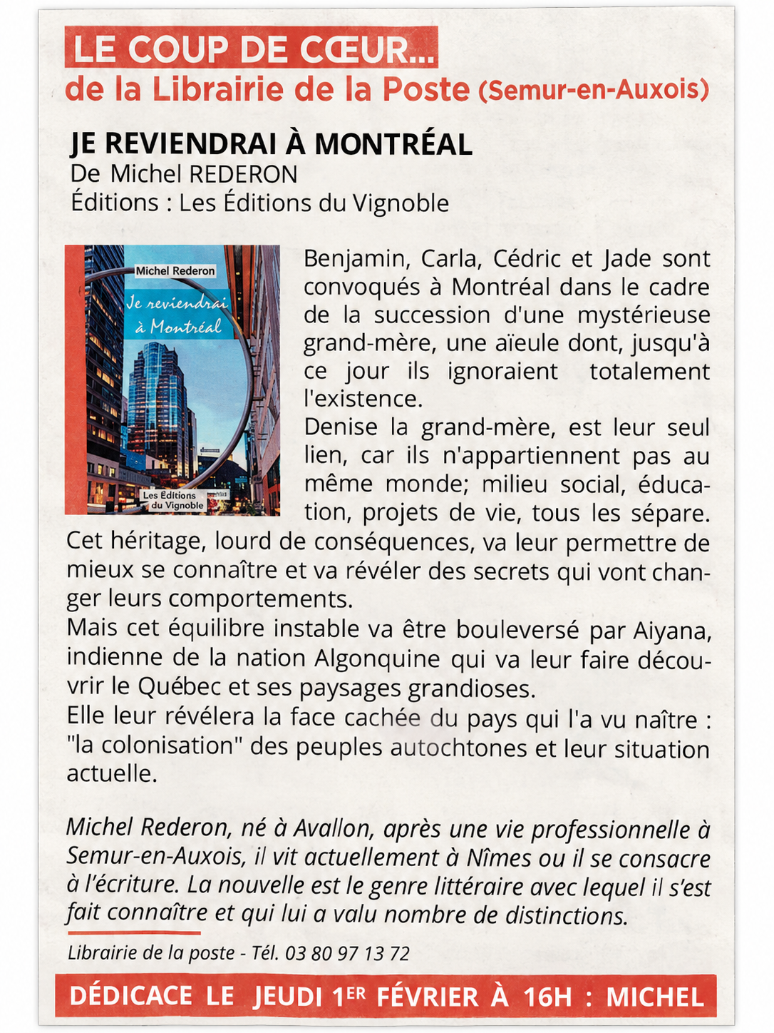 Coup de cœur de la Librairie de la Poste