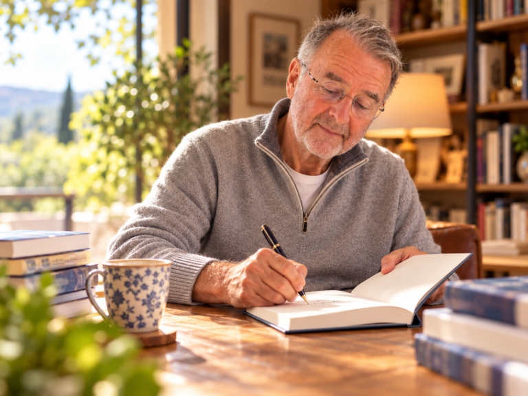 Michel Rederon en train de dédicacer un livre
